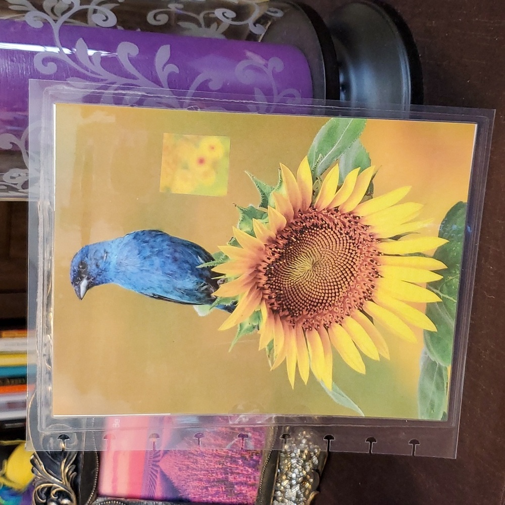 Handmade Cover For A Classic Sized Disc Bound Planner sunflowers and birds